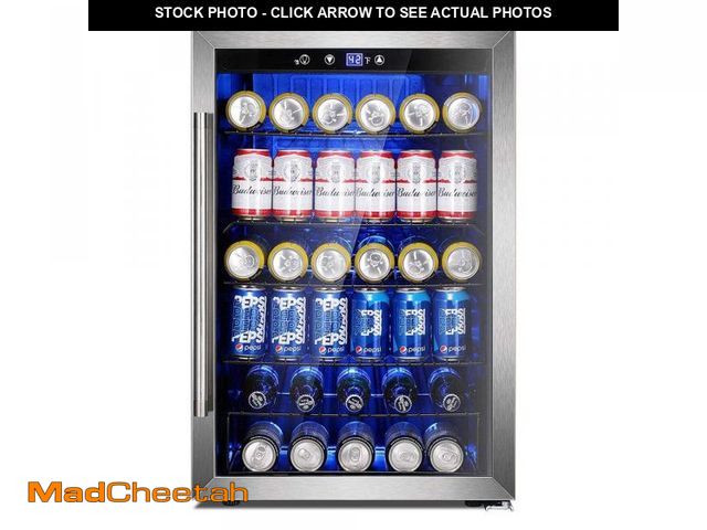 Lot 74-12397139 - COWSAR Wine Refrigerator 20.28 in. 145-Cans or 37-Bottle Single Zone Wine and Beverage Cooler with S...