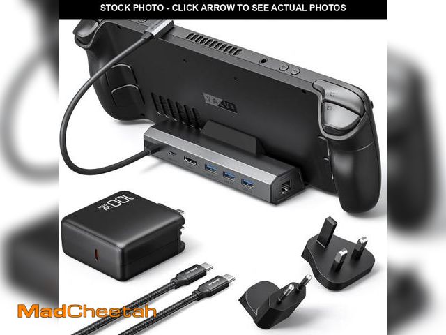 Lot 74-12327949 - JSAUX Docking Station &amp; 100W Charger for ROG Ally/Steam Deck/Legion Go/MSI Claw, 6-in-1 Dock for...