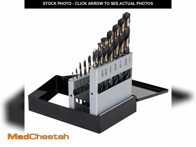 Lot 74-13069719 - Black and Gold High Speed Drill Bit Set (15-Piece) - UNUSED