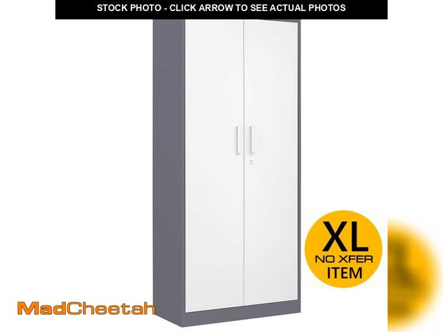 Lot 74-12586154 - LISSIMO 31.5 in. W x 70.87 in. H x 15.7 in. D Adjustable 4 Shelves Steel Garage Freestanding Cabinet...