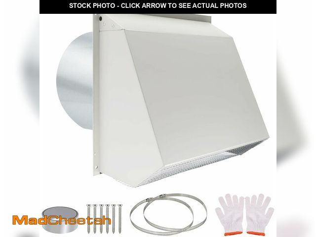 Lot 74-14251255 - Upgraded 10 Inch Hooded Wall Vent, Outdoor Wall Exhaust Vent Cover Wall Cap with Screen &amp; Damper...