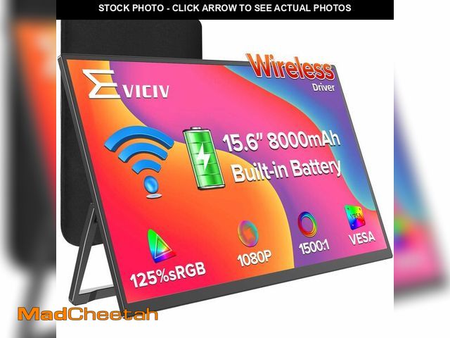 Lot 74-14425895 - EVICIV Wireless Portable Monitor with 8000mAh Battery, 15.6" (4-5H) - UNUSED