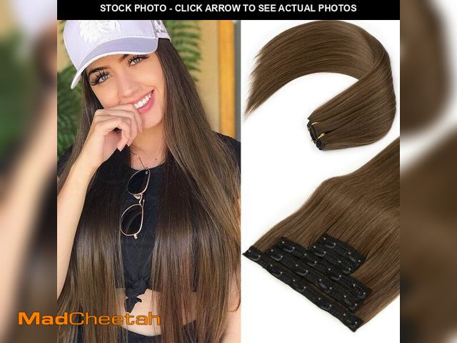 Lot 74-14431125 - REECHO Clip in Hair Extensions, Hair Extensions Thick Long Lace Weft Lightweight Synthetic Hairpiece...