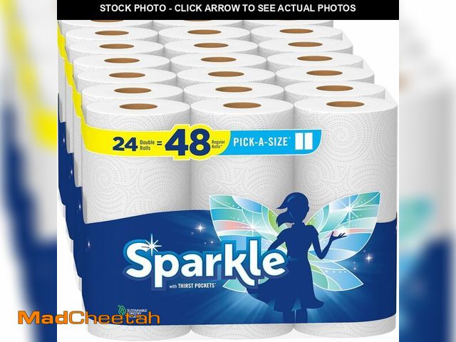 Lot 74-13042421 - Sparkle Pick-A-Size Paper Towels, 24 Double Rolls (2,640 Sheets Total) - Strong 2-Ply Towels for Kit...