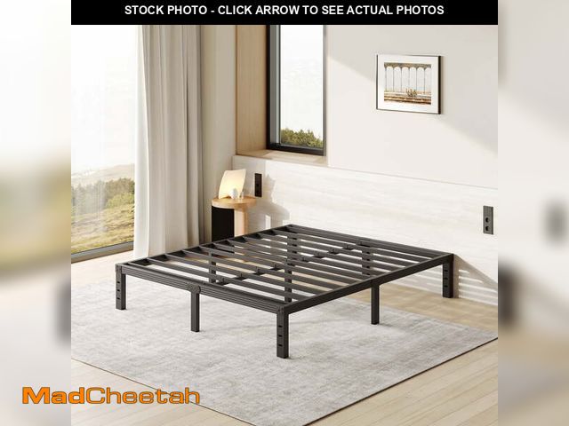 Lot 74-13815563 - (MISSING HARDWARE) FSCHOS 12 Inch Queen Size Bed Frame, Heavy Duty Metal Platform, No Box Spring Nee...