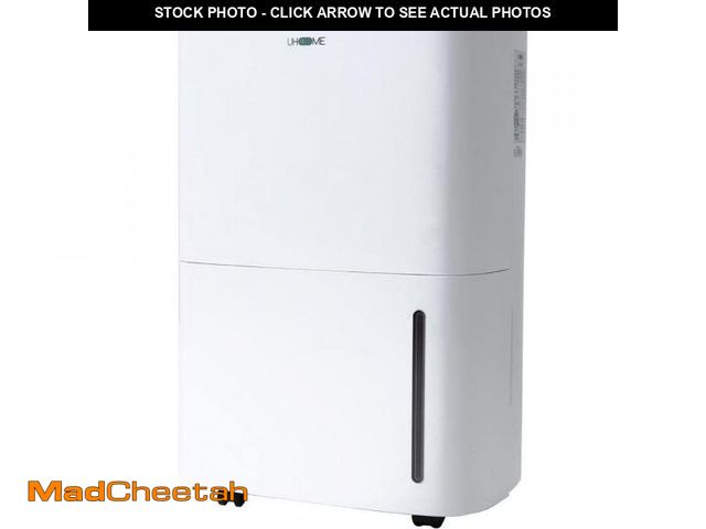 Lot 74-11826795 - UHOME 120-Pint Dehumidifier for 6,000 sq. ft. White, with Large Bucket, Drain Hose, Auto Defrost, fo...