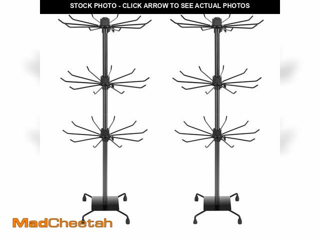 Lot 74-14057013 - bahforam 2 Pcs 3-Tier Rotating Jewelry Display Stand, 28.35 inch Tall Floor-Standing Metal Rack with...