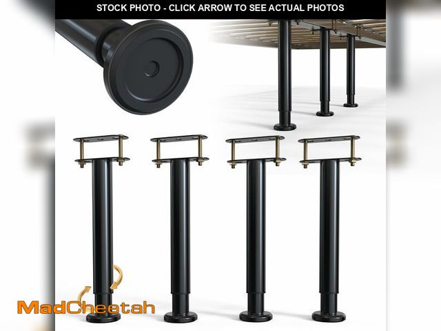 Lot 74-14483107 - YUEYIN 4-Piece Adjustable Height Bed Support Legs, Extra Sturdy Steel with Wider Rubber Base,King, Q...