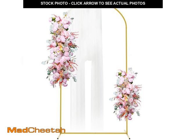 Lot 74-14151972 - Putros Metal Arch Backdrop Stand 7.2FT Gold Wedding Balloon Arched Backdrop Stand Square Arch Frame ...