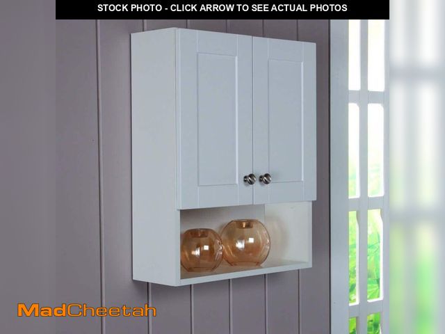 Lot 74-12579663 - Del Mar 21 in. W x 8 in. D x 26 in. H Surface-Mount Bathroom Storage Wall Cabinet in White - UNUSED