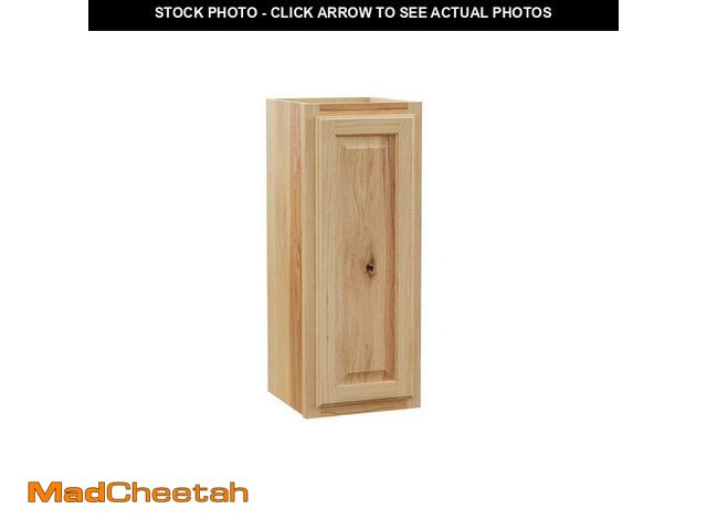 Lot 74-14326652 - Hampton Bay Hampton 12 in. W x 12 in. D x 30 in. H Assembled Wall Kitchen Cabinet in Natural Hickory...