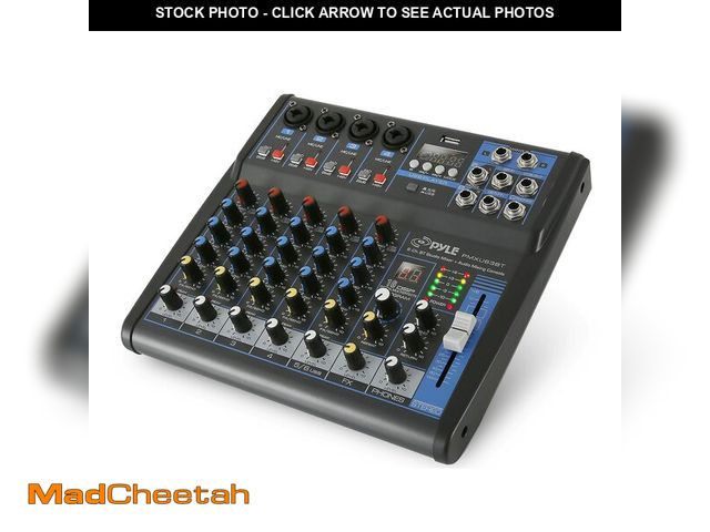 Lot 74-13791203 - Pyle Professional 6 Channel Audio Mixer with Bluetooth - DJ Sound Board - USB Computer Input - Built...