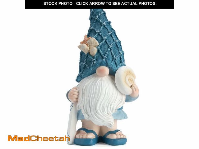 Lot 74-14208379 - Etlemonde Beach Gnomes Statues, Ocean Gnomes, Nautical Themes Decoration, Resin Gnome Holding a Surf...