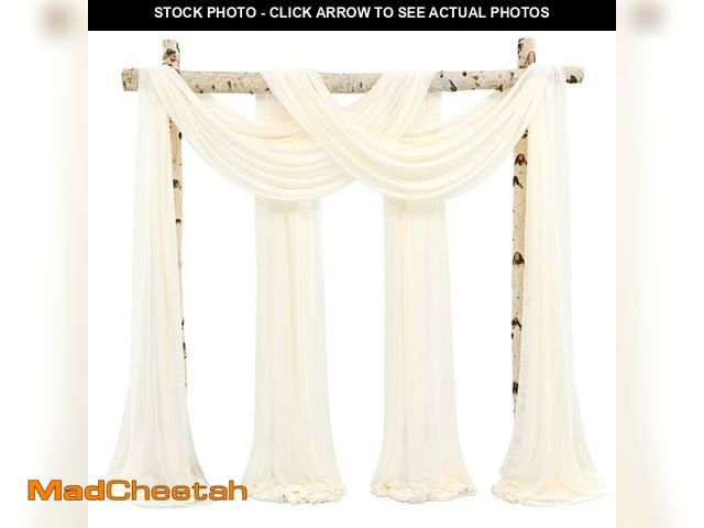 Lot 74-12461061 - Wedding Arch Draping Fabric,8 Panels 28"x20ft Ivory Wedding Arch Drapes for Ceremony Chiffon Fabric ...