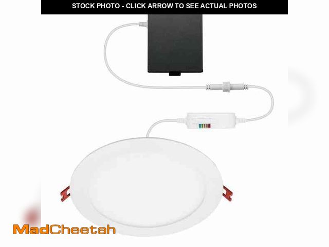 Lot 74-12692181 - Commercial Electric Ultra Slim Integrated LED 8 in Round Adj Color Temp Canless Recessed Light for K...