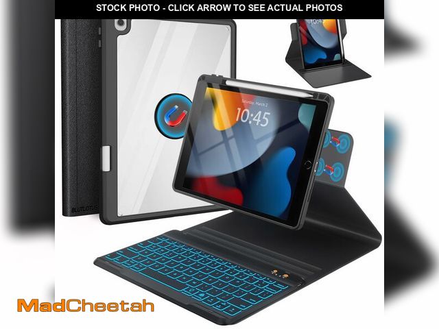 Lot 74-13540912 - BLUTLOTUS Keyboard Case for iPad 9th/8th/7th Generation 10.2 Inch,360ÃÂ° Rotatable Magnetic Keyboar...