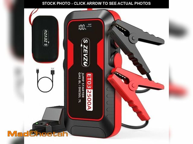 Lot 74-10906473 - S ZEVZO ET03 Car Jump Starter 2500A Jump Starter Battery Pack for Up to 8.0L Gas and 7.0L Diesel Eng...