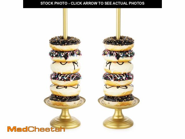 Lot 74-12979892 - WOPARTY Donut Stand Metal 2 Pack, Gold Display Tower for Dessert Table, Doughnut Holder for Birthday...
