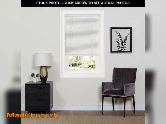 Lot 74-13844445 - Cordless Room Darkening Mini Blind - 39 Inch Width, 64 Inch Length, 1" Slat Size - Pearl White - Cor...