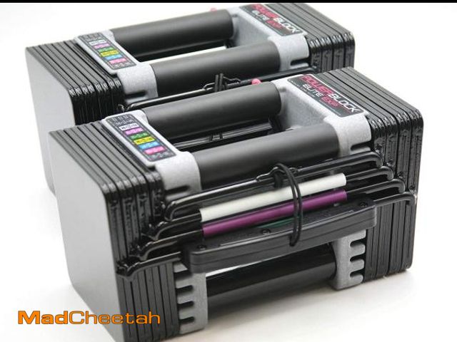 Lot 74-12516249 - PowerBlock Elite EXP Adjustable Dumbbells, Sold in Pairs, Stage 1, 5-50 lb. Dumbbells, Durable Steel...