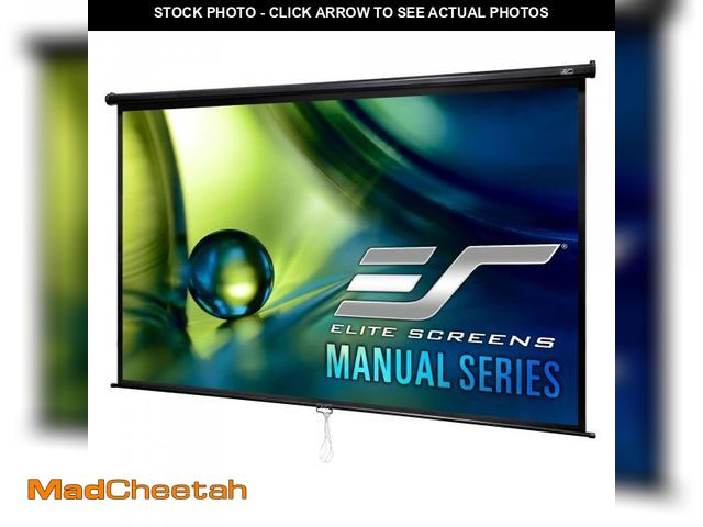 Lot 74-12489565 - Elite Screens Manual Series, 80-INCH Pull Down Manual Projector Screen with AUTO LOCK, Movie Home Th...