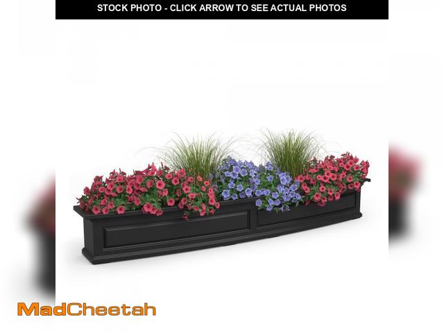 Lot 74-12242872 - Mayne Inc. Nantucket 6ft Window Box - Black - 72in L x 11.6in W x 10.2in H - with 6.5 Gallon Built-i...