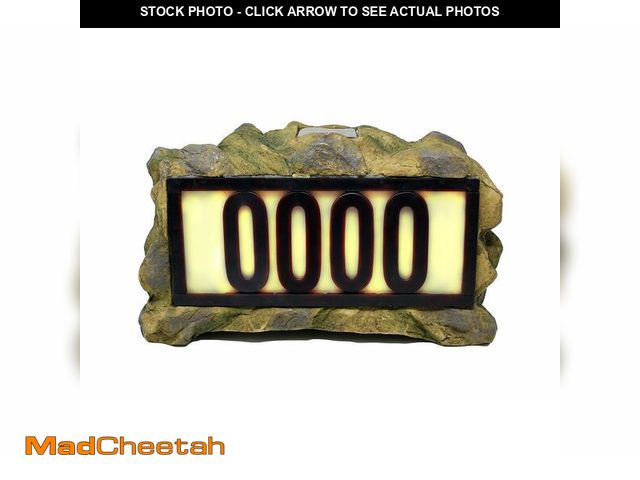 Lot 74-14211730 - Nature's Mark Solar Power Lighted House Numbers Address Sign - LED Illuminated Outdoor Resin Light U...
