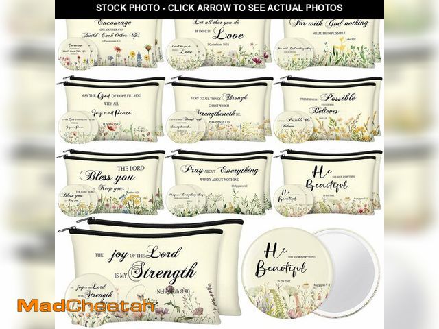 Lot 74-13947065 - Abbylike 40 Pcs Christian Gift for Women Include 20 Bible Verse Makeup Bags 20 Christian Compact Mir...