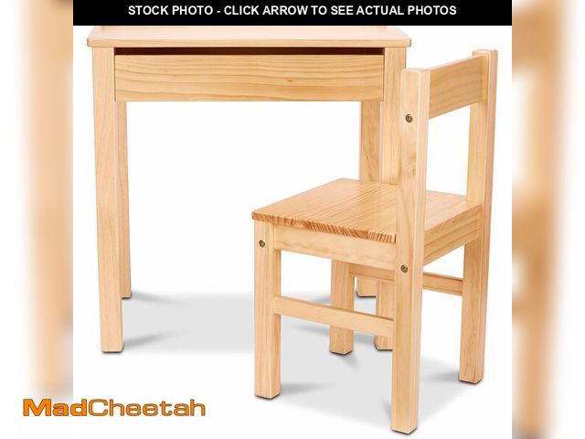 Lot 74-14305060 - (MISSING HARDWARE) Melissa &amp; Doug Wooden Lift-Top Desk &amp;amp; Chair - Honey - UNUSED
