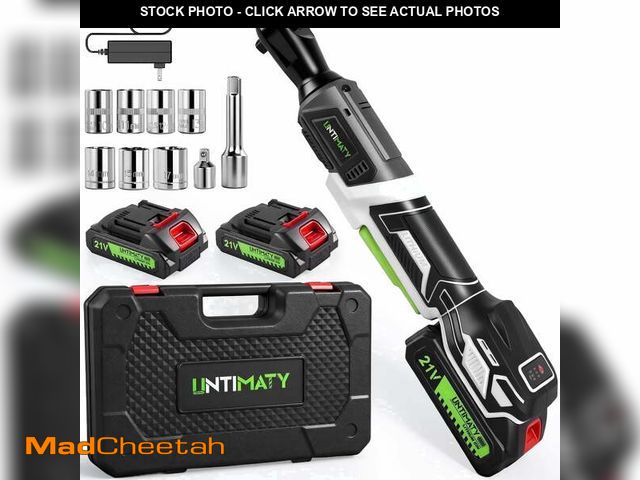 Lot 74-14586115 - 3/8" Cordless Electric Ratchet Wrenches Set, UNTIMATY 21V Power Ratchet Tool Kit with 2 x 2.0Ah Batt...