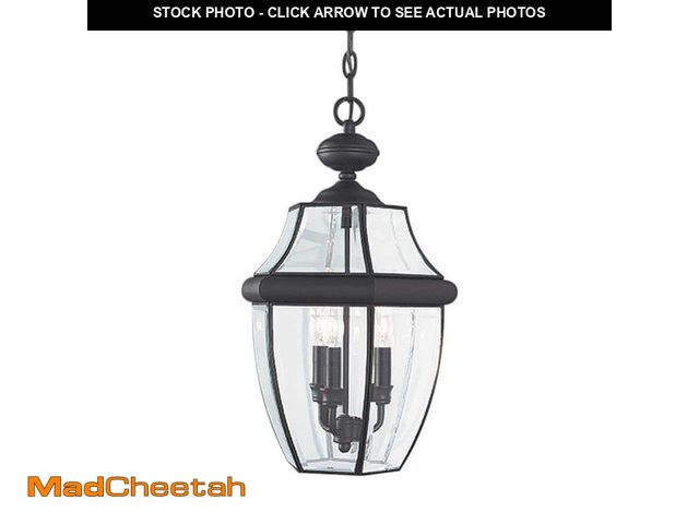 Lot 74-12775984 - Generation Lighting Lancaster 3-Light Traditional Black Outdoor Large Hanging Pendant - UNUSED