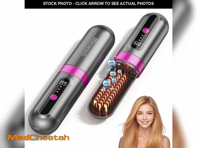 Lot 74-13543482 - Go Brush Pro 2026 Cordless Hair Straightener Brush, 300M Negative Ionic Anti-Frizz, MCH Fast Heating...