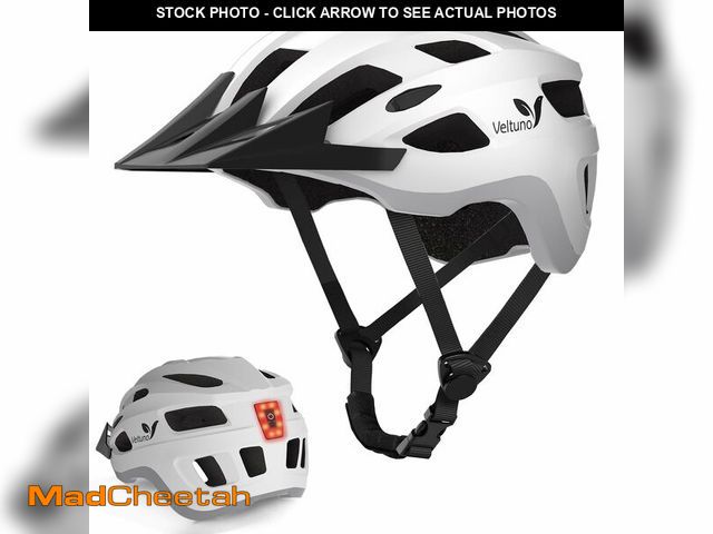 Lot 74-12718508 - Veltuno Bike Helmet for Adults, Lightweight Mountain Bicycle Helmet with USB Rechargeable LED Rear L...
