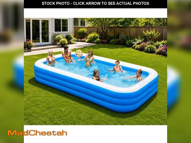 Lot 74-14330924 - ALSTU Large Inflatable Pool for Adults, 120"x70"x22" Oversized Thickened Blow Up Pool for Family, Fu...