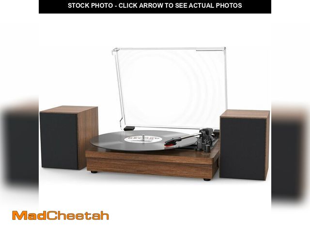 Lot 74-13710849 - WOCKODER Record Player with Dual Stereo Speakers, Vinyl Record Player with 3 Speed Support Wireless ...