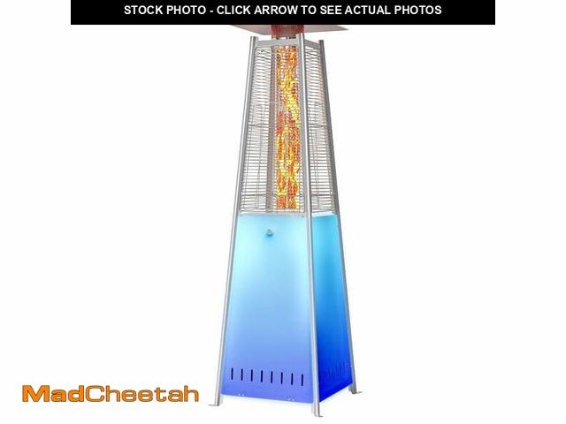 Lot 74-12648474 - edx 42000 BTU Patio Heater with Color LED Lights for Outdoor, Wheels, Cover Included - USED