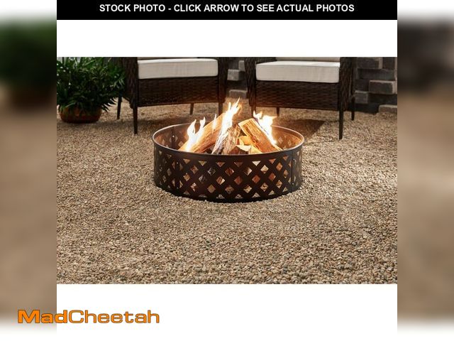 Lot 74-12584710 - Hampton Bay 30 in. Steel Fire Ring with Lattice Pattern in Black - UNUSED