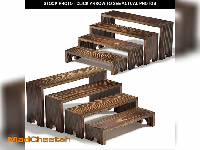 Lot 74-14329945 - 2 Set Wooden Tiered Risers Display Stands for Vendor Events,Stackable Wood Cupcake Display Stand,Far...