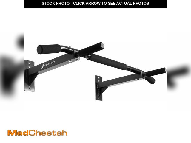 Lot 74-13844779 - ProsourceFit Wall-Mounted Pull-Up / Chin-Up Bar, Heavy Duty 300 lb. Capacity, Black - UNUSED