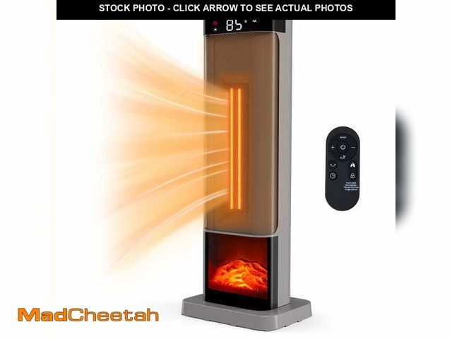 Lot 74-13043003 - JIOABL Portable Space Heater with Remote, Thermostat, Overheating Protection for Indoor Use, Silver ...