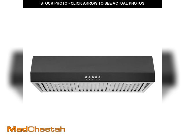 Lot 74-13038112 - Vissani Sarela 30 in. W x 7 in. H 500CFM Convertible Under Cabinet Range Hood in Black with LED Ligh...