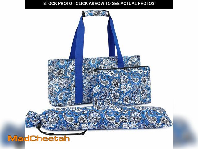 Lot 74-12717441 - Suncle Mahjong Tile Bag, Blue Printed American Mahjong Tiles Bag with Racks and Pushers, Drawstring ...