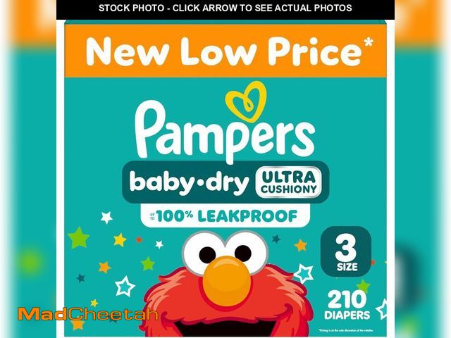 Lot 74-14348951 - Diapers - Baby Dry - Size 3, 210 Count, Absorbent Disposable Infant Diaper (Packaging May Vary) - UN...