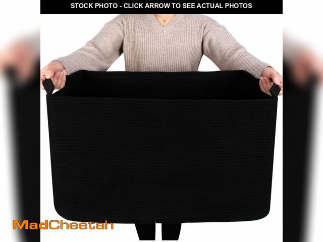 Lot 74-12975248 - MINTWOOD Design 22in Extra Large Blanket Basket Holder Living Room, Rectangle Rope Woven Storage Bas...