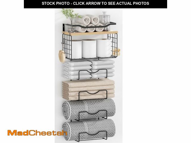 Lot 74-13631037 - Towel Racks for Bathroom,Towel Rack Wall Mounted, 6 Tier Rolled Or Folded Towel Holder with Floating...