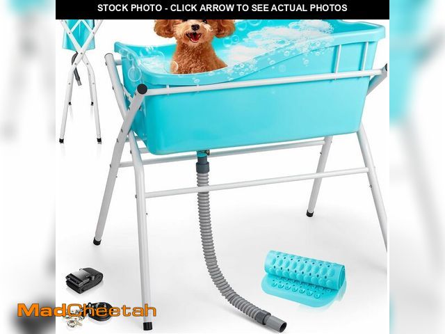 Lot 74-13835793 - Dog Bath Tub, Portable Dog Washing Bathing Station, 3 Levels Elevated Foldable Dog Bath for Shower a...