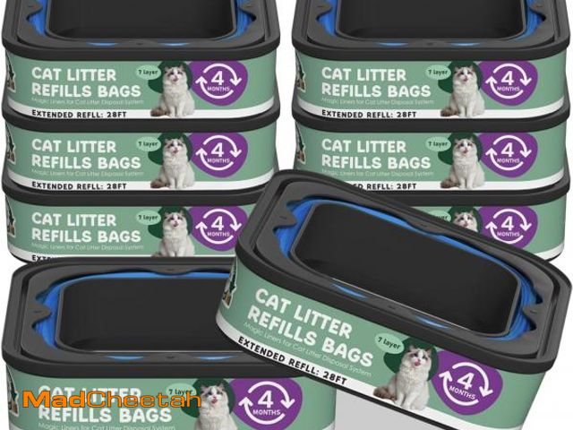 Lot 74-12372072 - Cat Litter Refill Bags Cartridge 28FT 8 Pack, Compatible with Litter Cat Genie Standard, Plus, XL, X...
