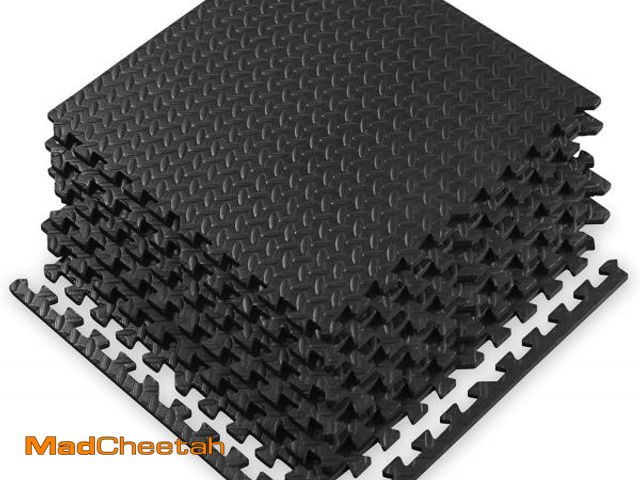 Lot 74-12366008 - Gaiam Essentials Interlocking Exercise Mat, Square Puzzle Foam Tiles Home Gym Fitness Mat Workout Fl...