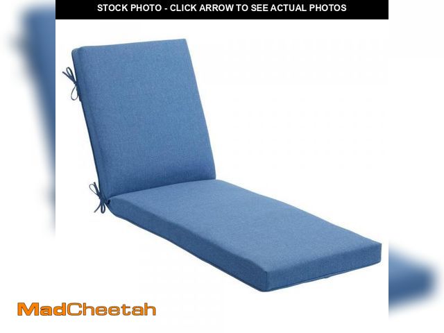 Lot 74-12146344 - Hampton Bay 24 in. W x 30 in. D CushionGuard Universal Outdoor Chaise Cushion in Lake Twist - UNUSED
