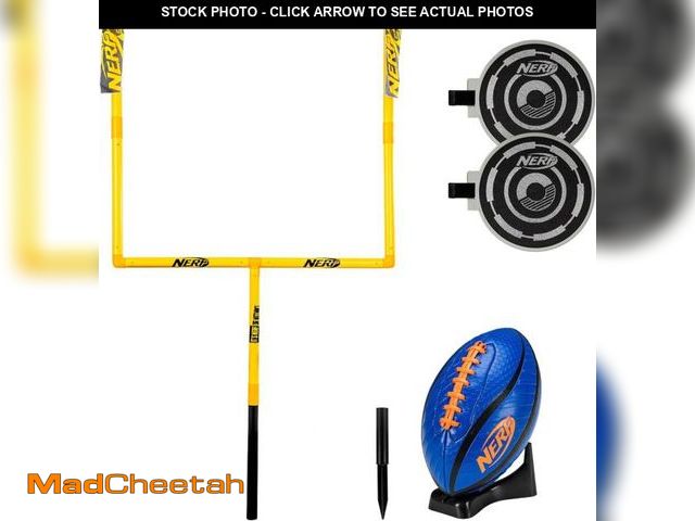 Lot 74-12098388 - Nerf Punt and Pass Football Goal Post Set - Complete All in One Set - Included Removeable Knockout T...